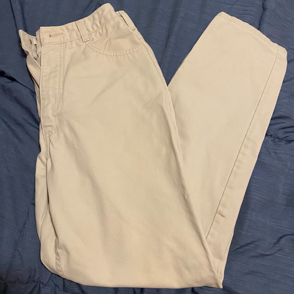 Talbots Petite Cream Straight Jeans